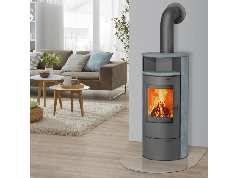 Thermia Kaminofen München V3 Gussgrau Speckstein Automatik 7 kW