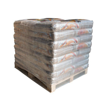Crépito Holzpellets – 33 × 15 kg Halbpalette (495 kg) – 100 % Nadelholz