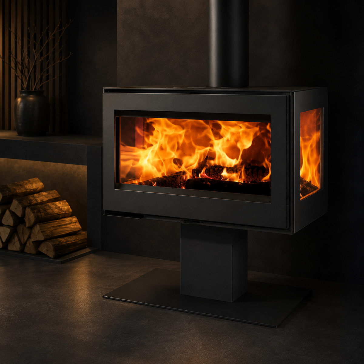Panadero Harmonie 3V Kaminofen Stahl Schwarz Metallic 7,9 kW