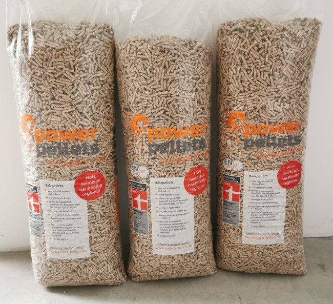 PowerPellets – Holzpellets 15 kg Sack (Palette 55 Säcke)