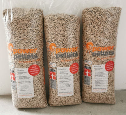 PowerPellets – Holzpellets 15 kg Sack (Palette 55 Säcke)
