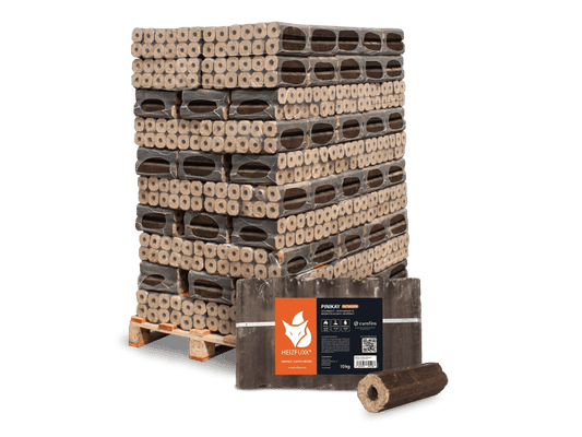 Heizfuxx PiniKay Octagon Holzbriketts Hartholz 10kg x 96 Gebinde 960kg Palette