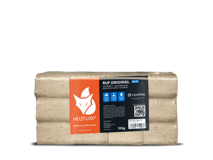 Heizfuxx RUF Original Blue Holzbriketts Nadelholz 10kg x 96 Gebinde 960kg Palette