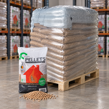 Piveteau Holzpellets – 66 × 15 kg Palette – 100 % Nadelholz